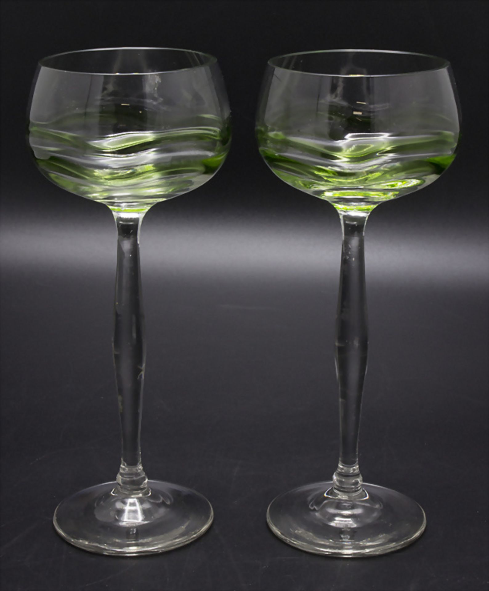 Paar Jugendstil Stengelgläser 'Liane' / A pair of Art Nouveau wine glasses 'Liane', Hans ...
