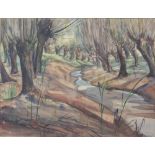 Josef Seitz (1886-1943), 'Bachlandschaft mit Weiden' / 'A stream landscape with willows', 1930er