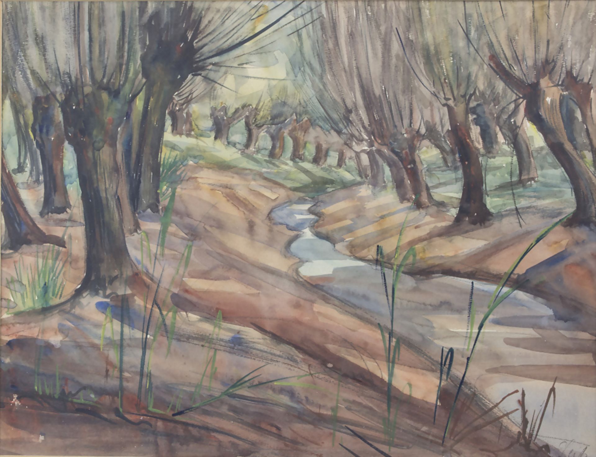 Josef Seitz (1886-1943), 'Bachlandschaft mit Weiden' / 'A stream landscape with willows', 1930er