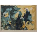 Victor Vico (1915-1998), 'Drei Damen mit Kopftuch' / 'Three women with shawls', 20. Jh.
