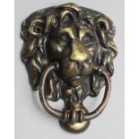 Bronze Türklopfer 'Löwenkopf' / A bronze lion's head as door knocker, 19. Jh.