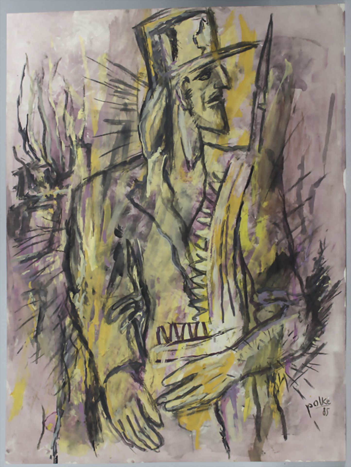 Polke (Künstler des 20. Jh.), 'Mann in Uniform' / 'A man in an uniform', 1985
