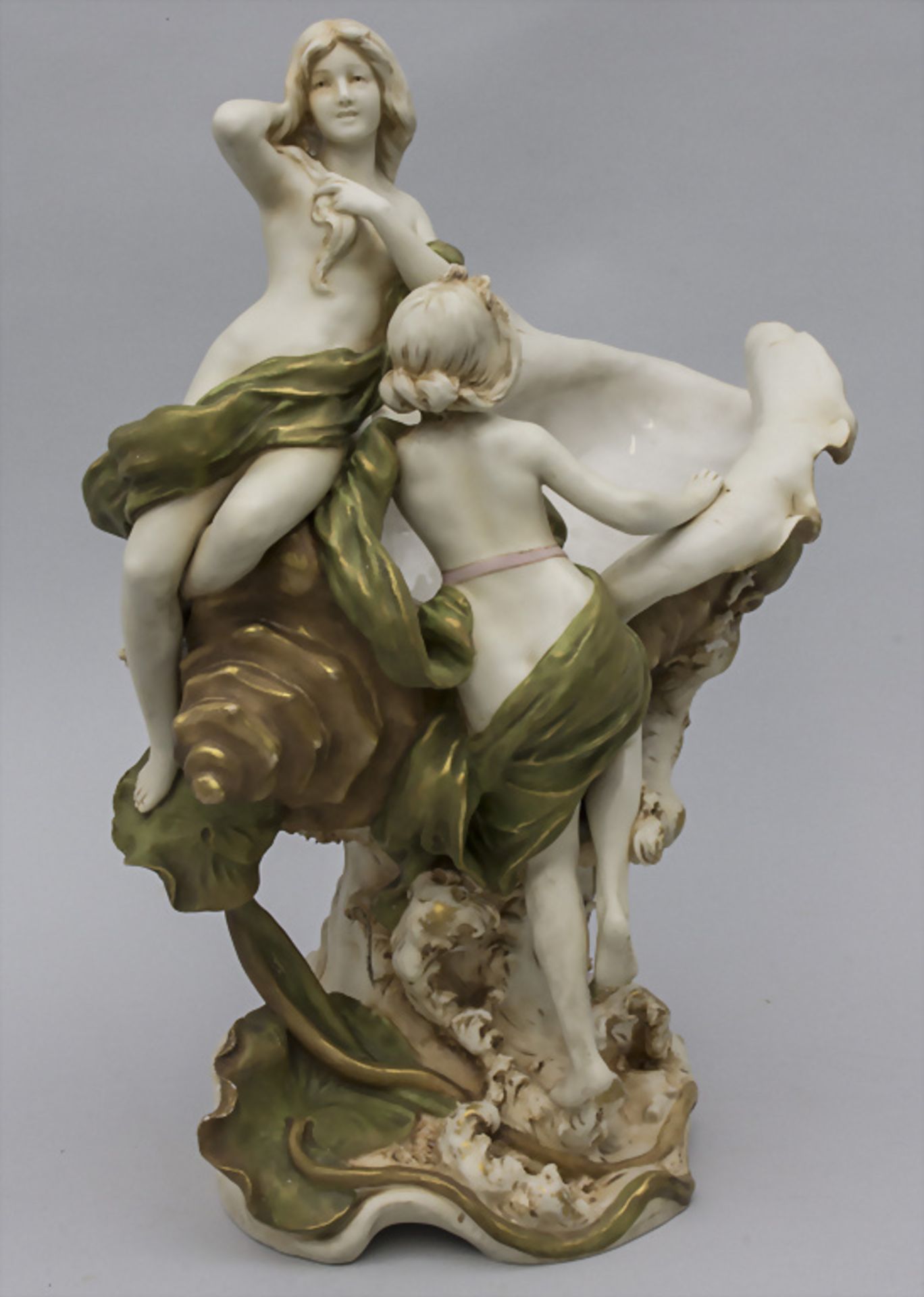 Jugendstil Porzellanskulptur / An Art Nouveau porcelain sculpture, Royal Dux Bohemia, um 1900