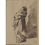 Nach Rembrandt Harmensz. van Rijn (1606-1669), 'Saskia mit Kind, die Treppe heruntergehend'