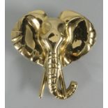 Goldbrosche 'Elefant' mit Diamanten / An 18 ct gold brooch 'elephant' with diamonds, wohl Südafrika