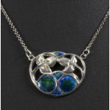 Jugendstil Silber Collier / An Arts and Crafts silver and enamel pendant necklace, Charles ...