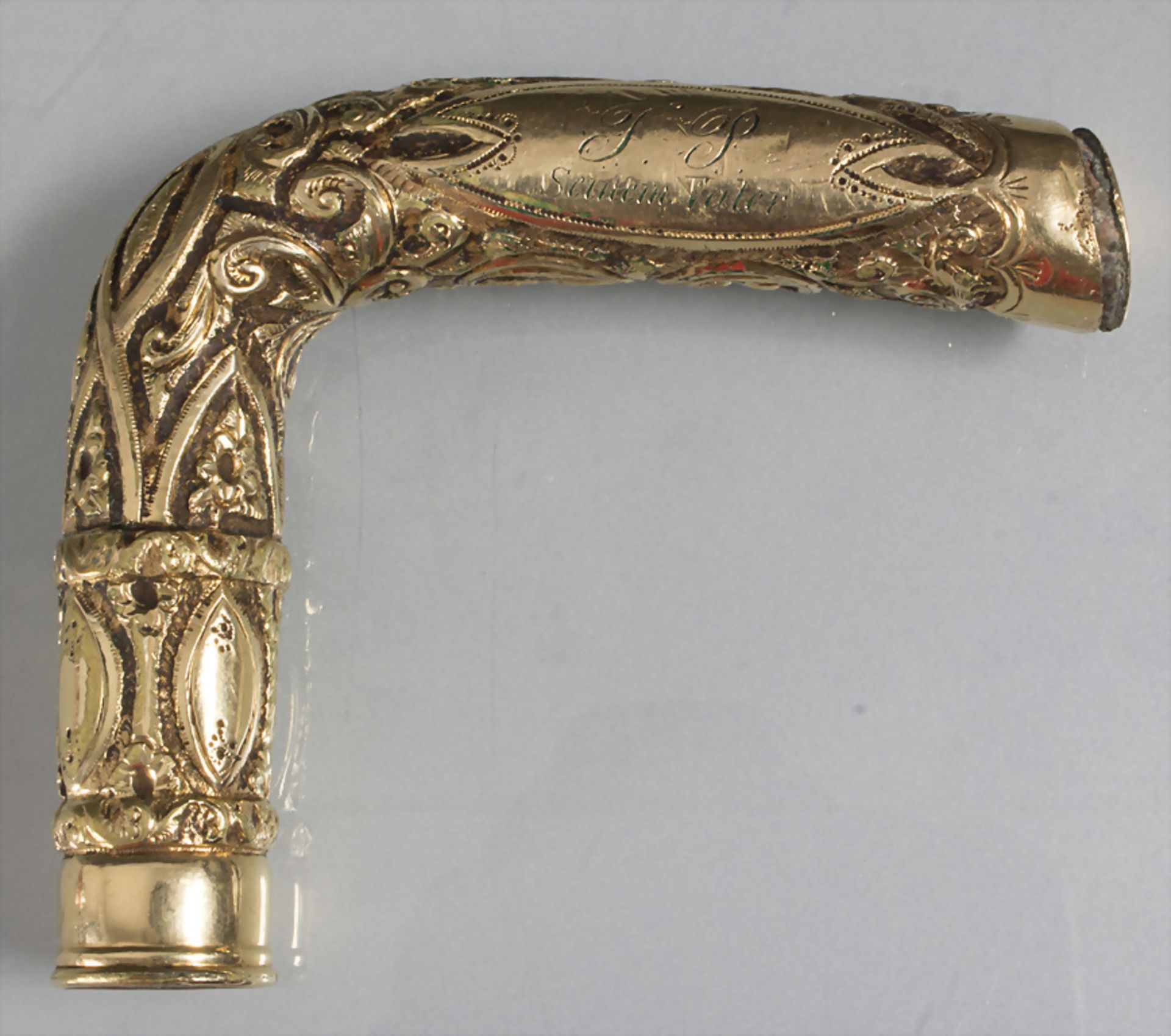 Stockknauf / A cane handle with 14ct gold