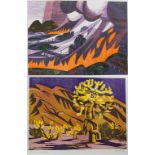 Uwe Wenk-Wolff (*1929), 2 Blatt 'Skyline/ Mojavewüste' / 2 sheets 'Skyline / Mojave Desert', ...