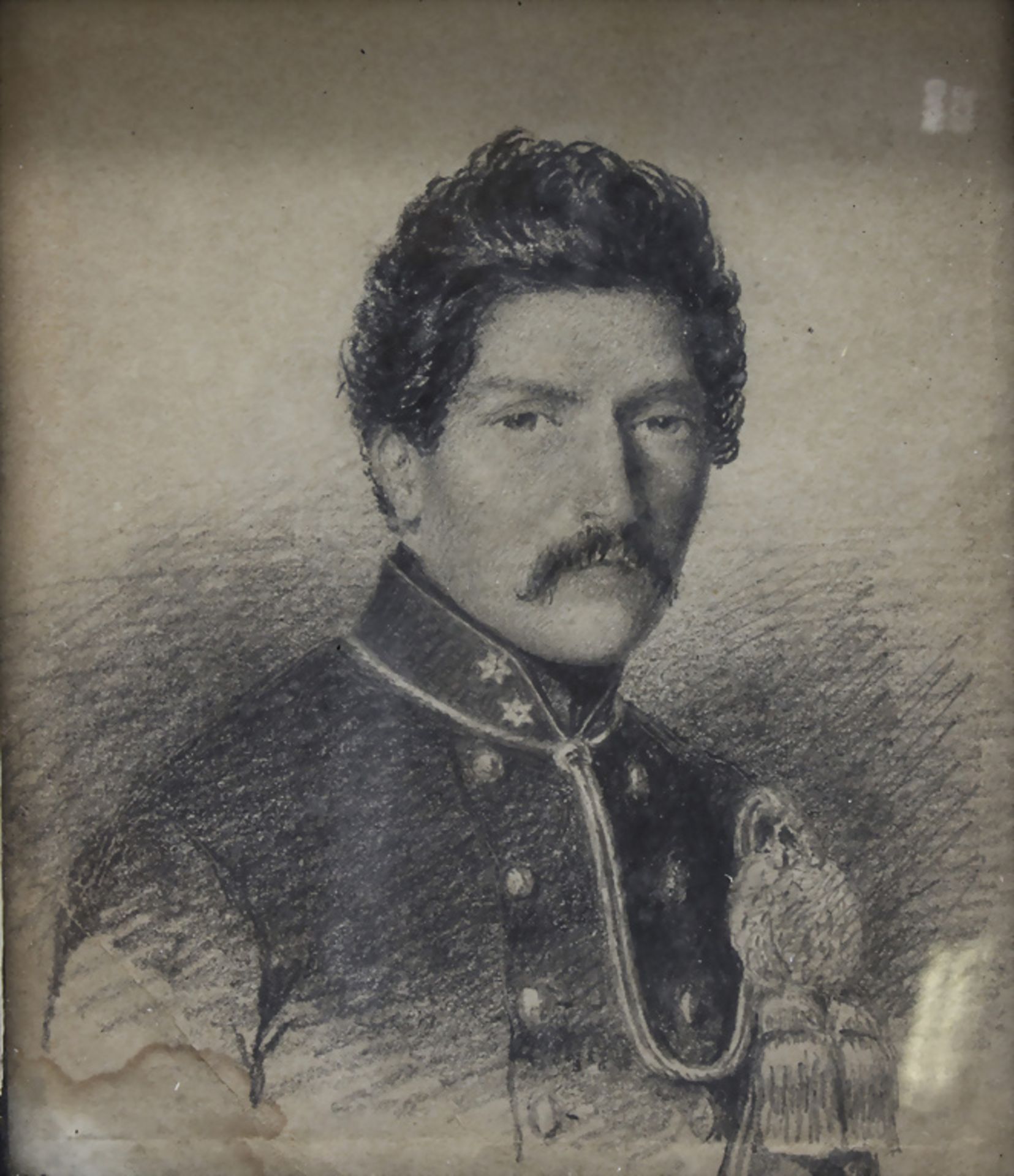 Miniatur Porträt eines Offiziers / A miniature portrait of an officer, deutsch, 19. Jh