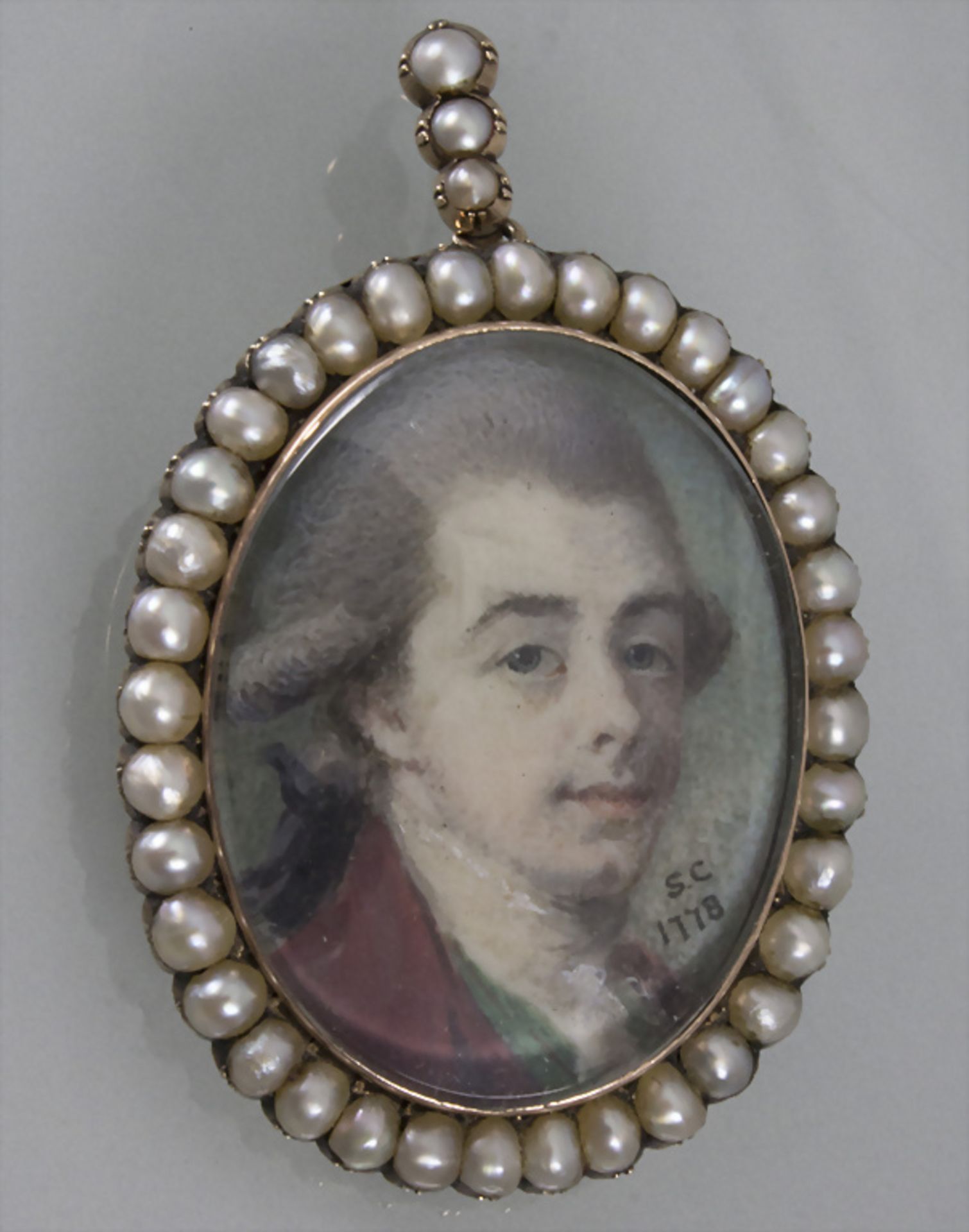 Samuel Cotes (1734-1818) (attr.), Rokoko Miniatur Porträt von Major John Cornwall / An ...