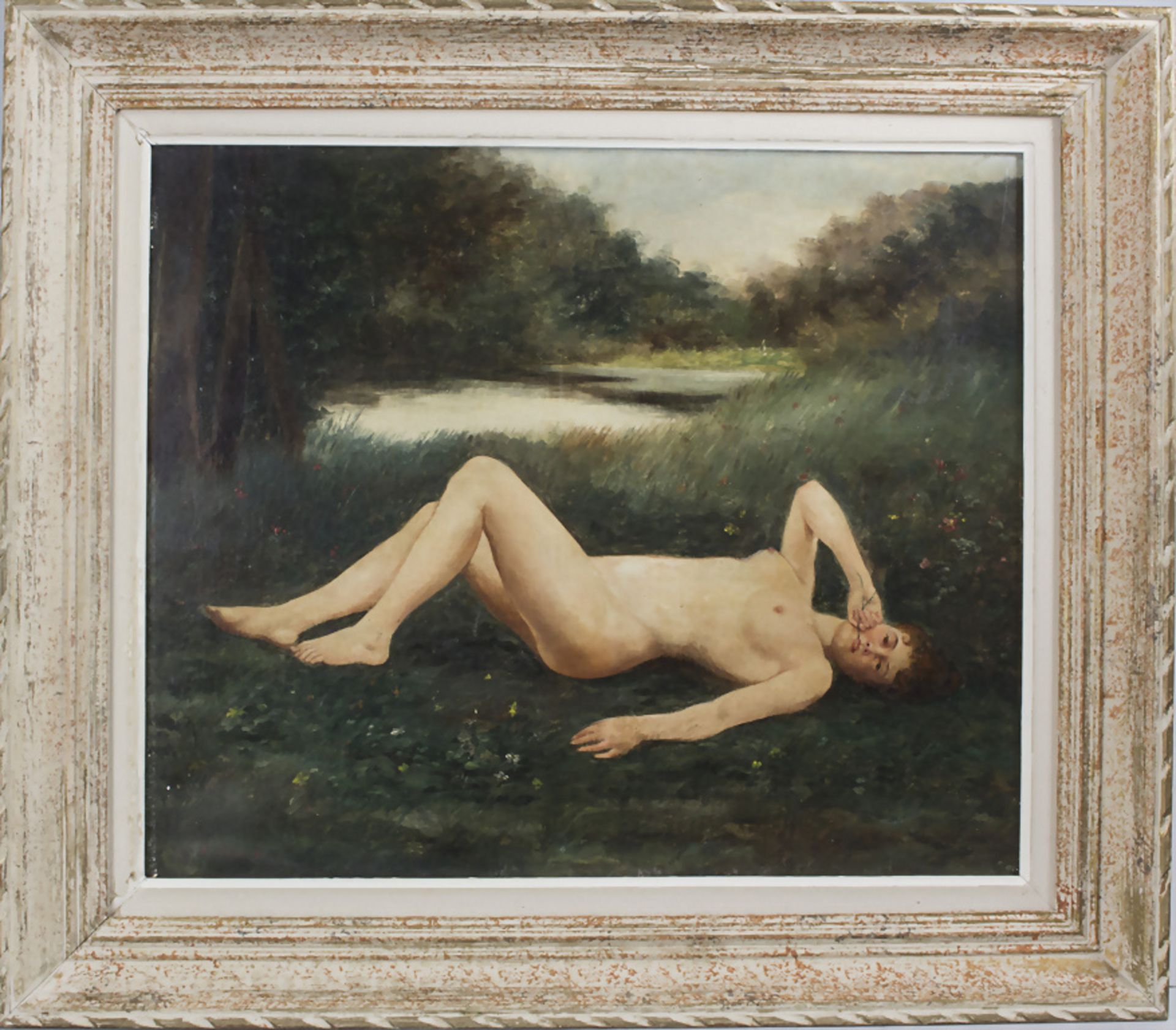 P. Collin, 'In Landschaft liegender Frauenakt' / 'A female nude in a landscape', 20. Jh.