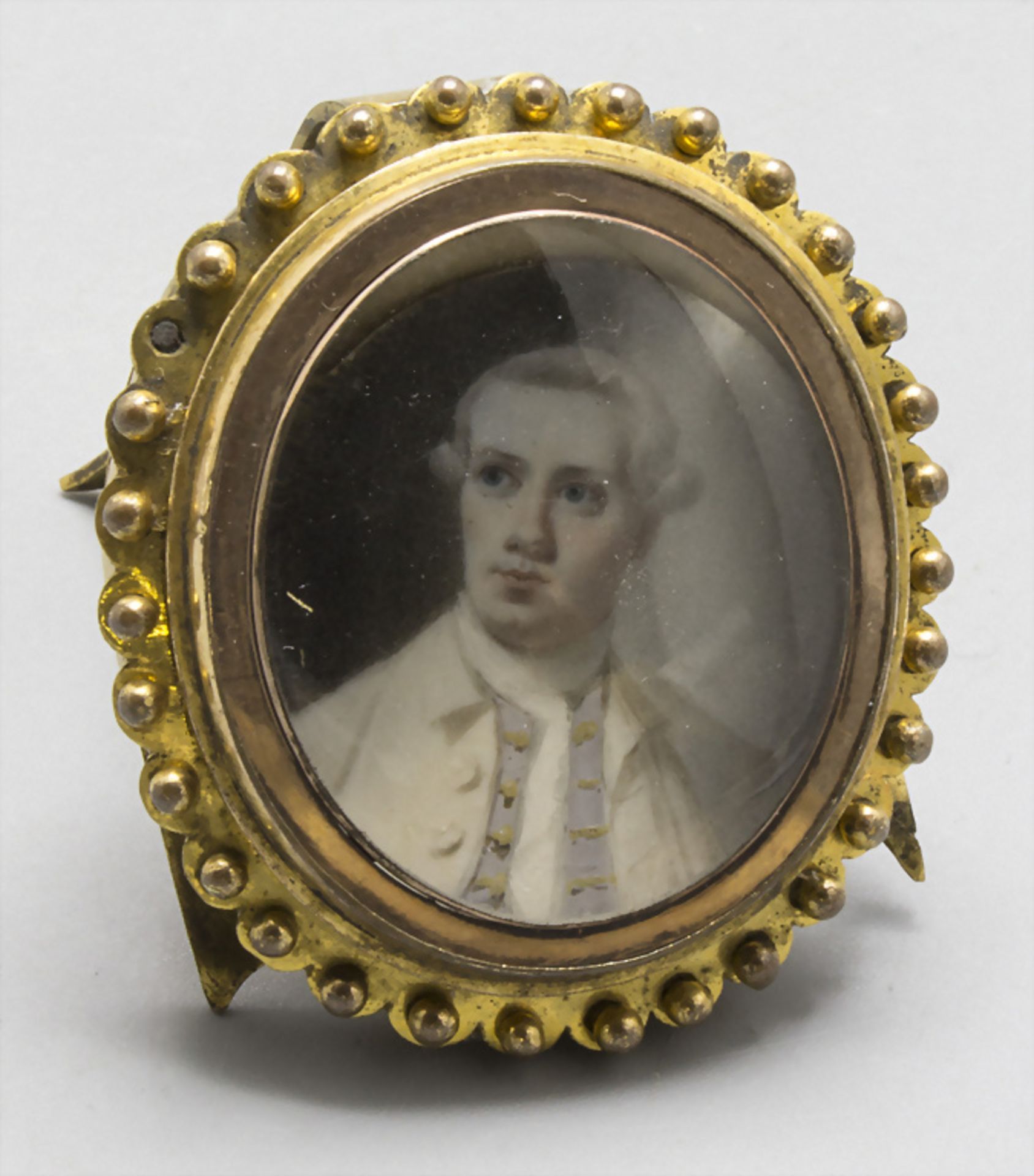 Barock Miniatur Porträt eines Herrn / A Baroque miniature portrait of a gentleman, deutsch, 18. Jh.