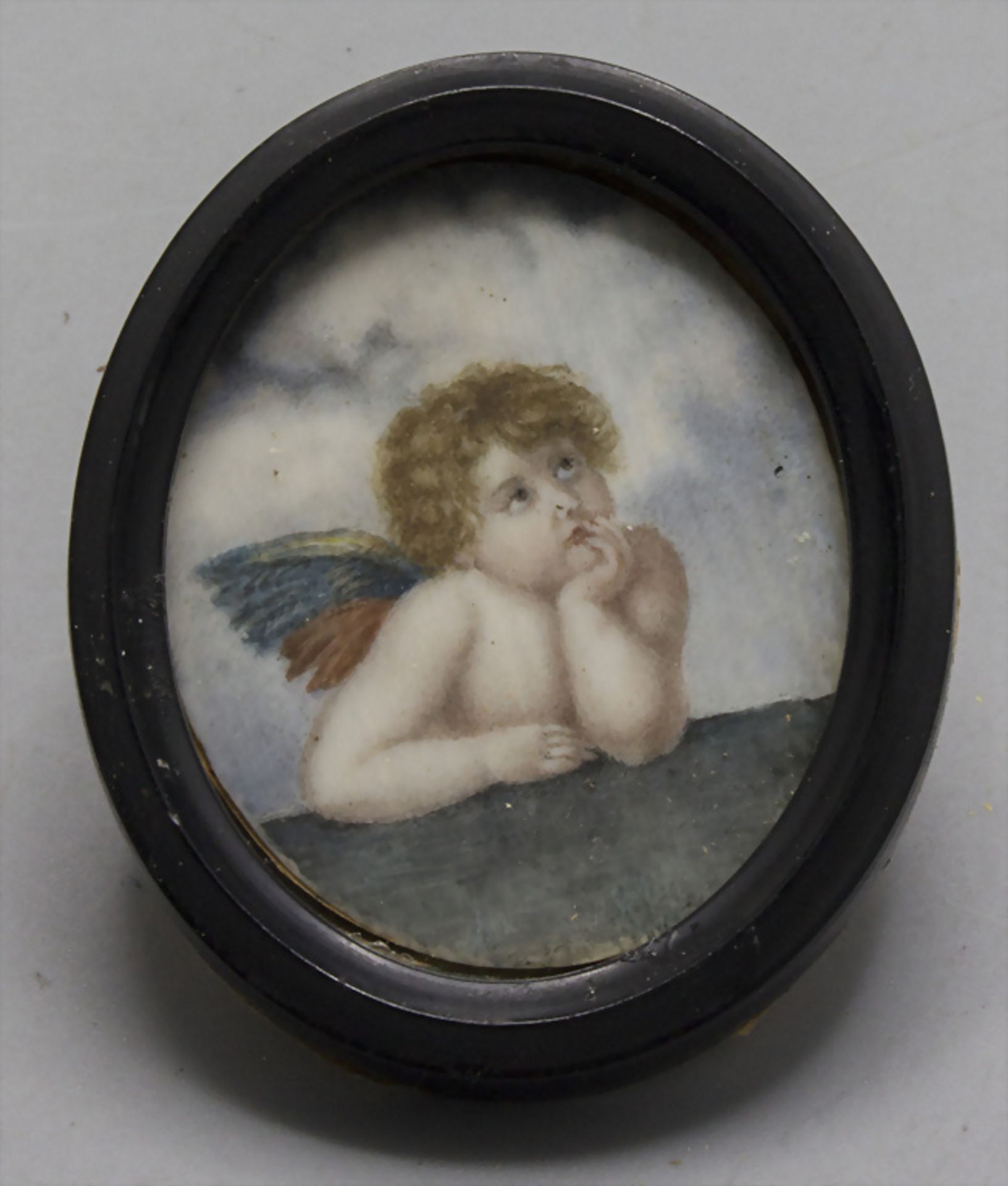 Miniatur 'Geflügelter Engel' / A miniature of a winged angel, 19. Jh.