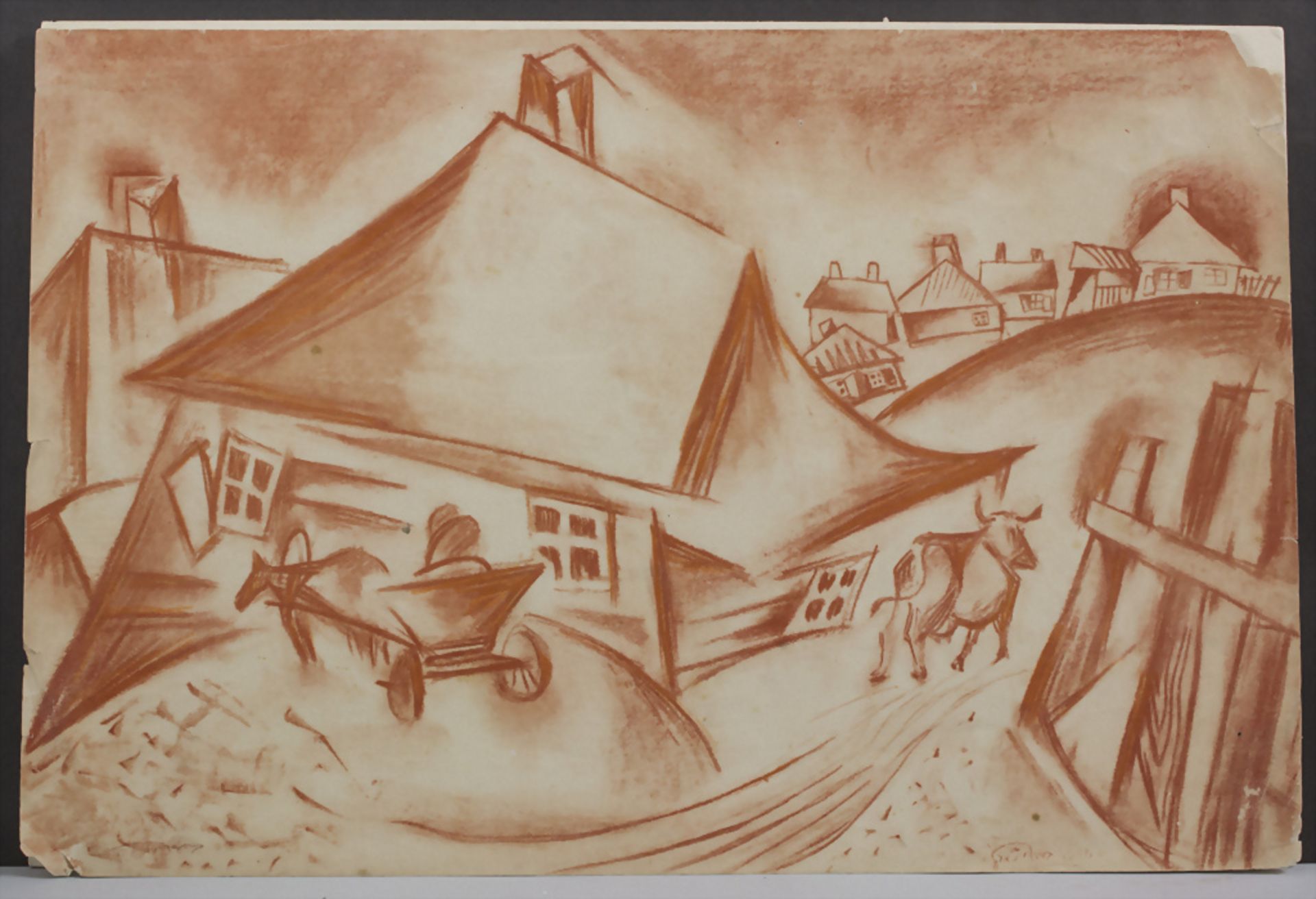 Issachar Ber Ryback (1897-1937), 'Ländliche Szene' / 'A rural scene', um 1917