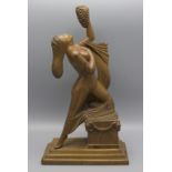 Holzskulptur 'weiblicher Akt mit Trauben' / A wooden scultpture of a female nude with grapes, ...