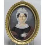 Biedermeier Miniatur Porträt 'Urgroßmutter Reichstein' / A miniature portrait of an old lady, ...