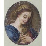 Ovale Miniaturmalerei einer Madonna / An oval miniature of a Madonna, 19. Jh.