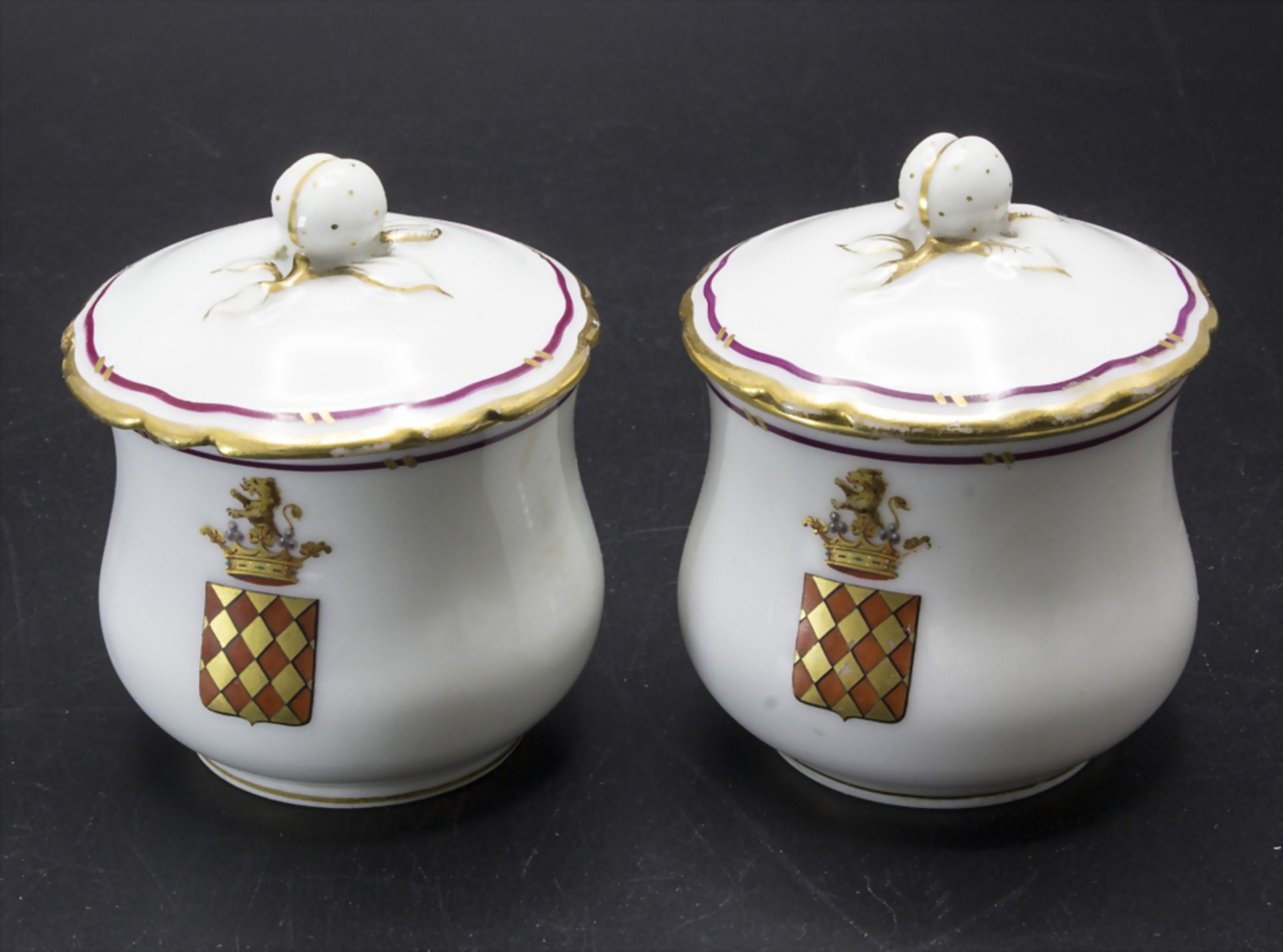 Paar Cremetöpfchen / A pair of cream pots, Frankreich, 19. Jh.