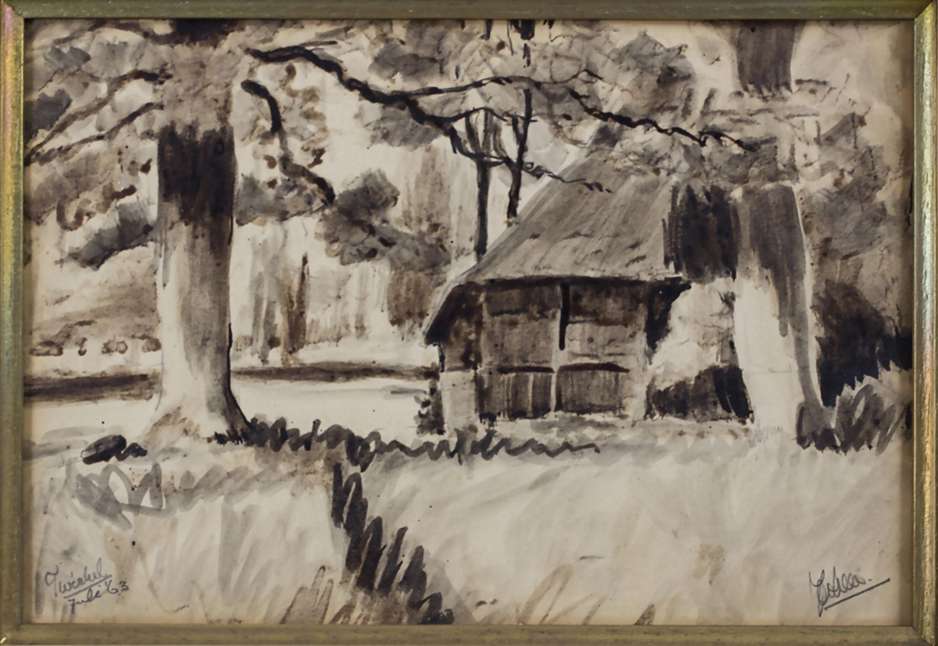 Künstler des 20. Jh., 'Hütte im Schwarzwald' / 'A hut in the Black Forest', 1963