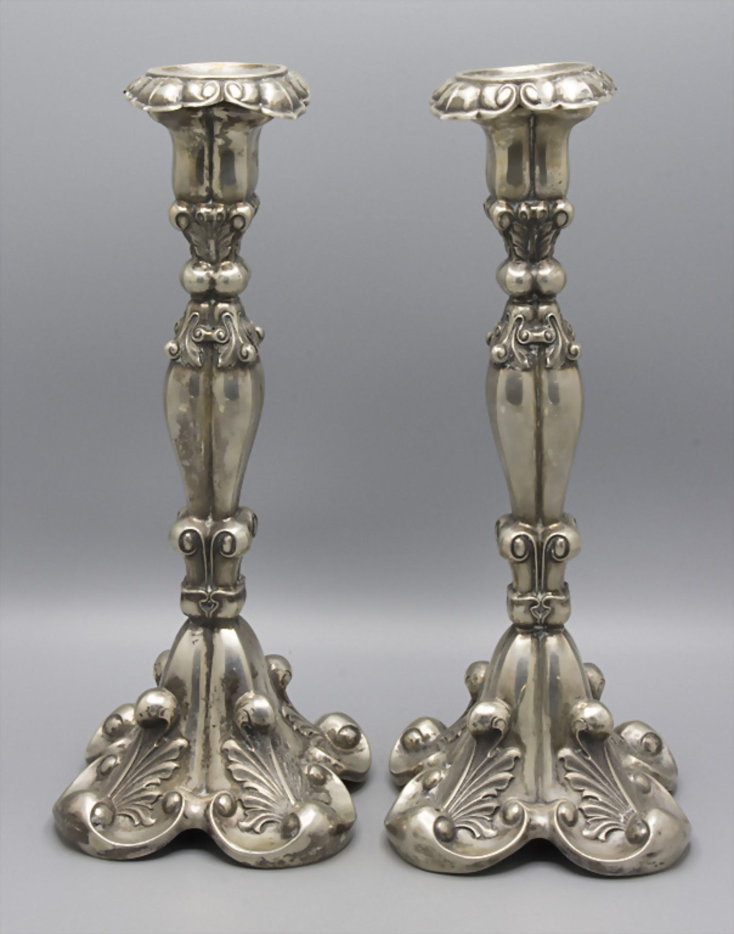 Paar Biedermeier Kerzenleuchter / A pair of silver candlesticks, deutsch, um 1830