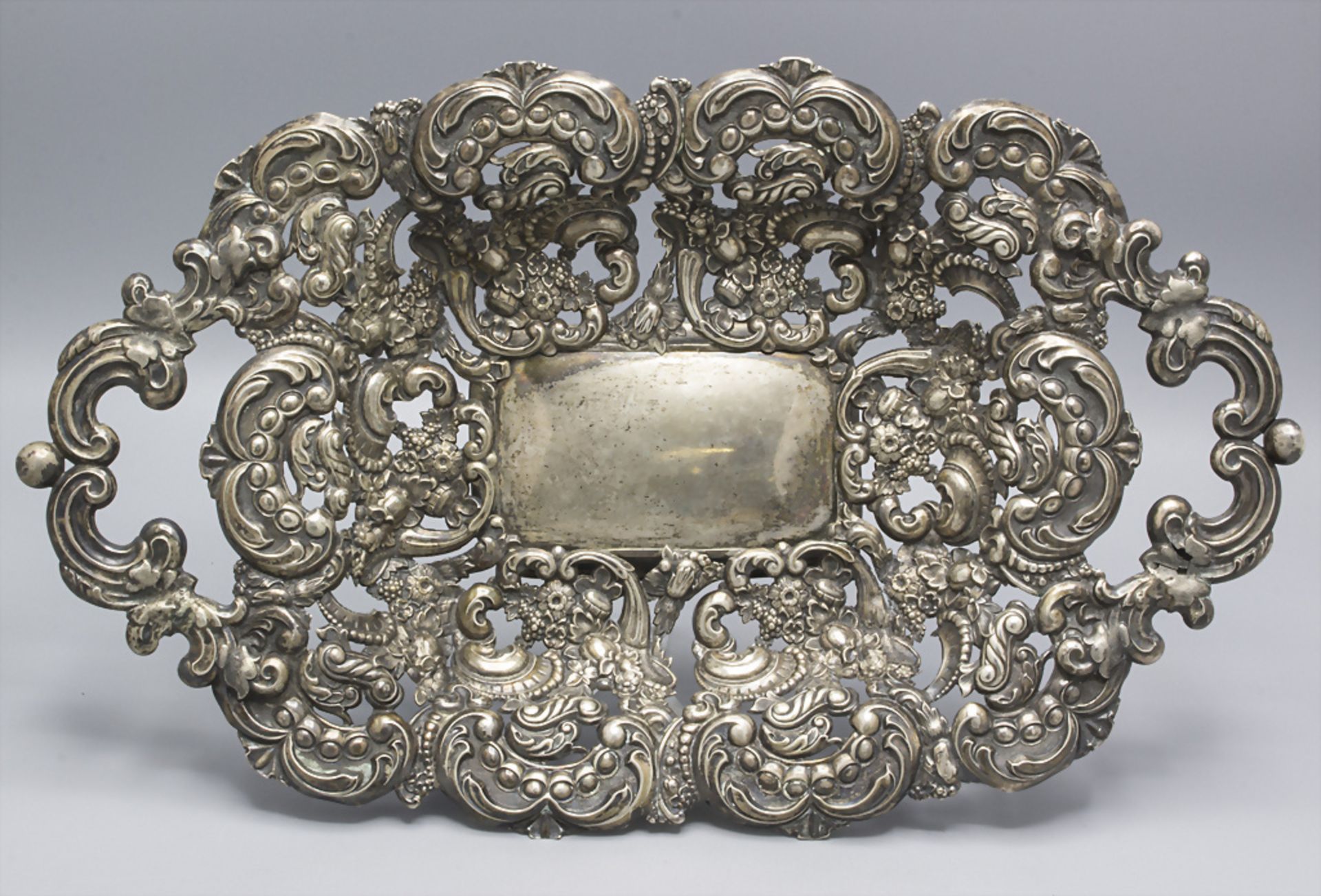 Biedermeier Zierschale / A decorative silver basket, deutsch, um 1840