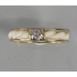 Damenring / An 8 ct ladies gold ring with diamond
