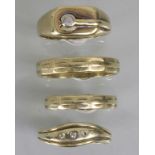 Konvolut aus 4 Goldringen / A set of 4 14 ct gold rings