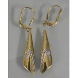Paar Ohrringe / A pair of 18 ct gold earrings