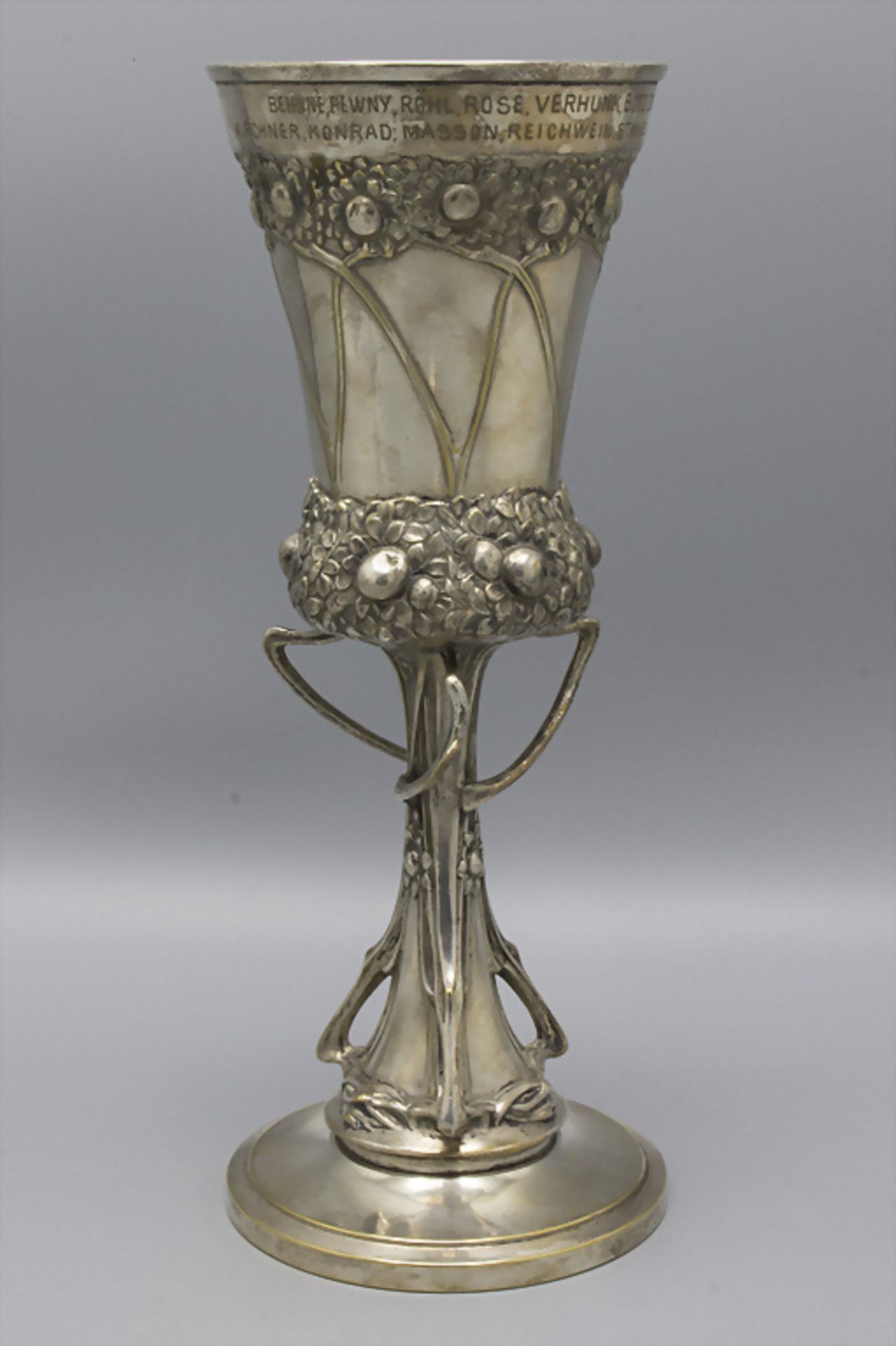 Jugendstil Pokal / An Art Nouveau plated cup, wohl deutsch, um 1900