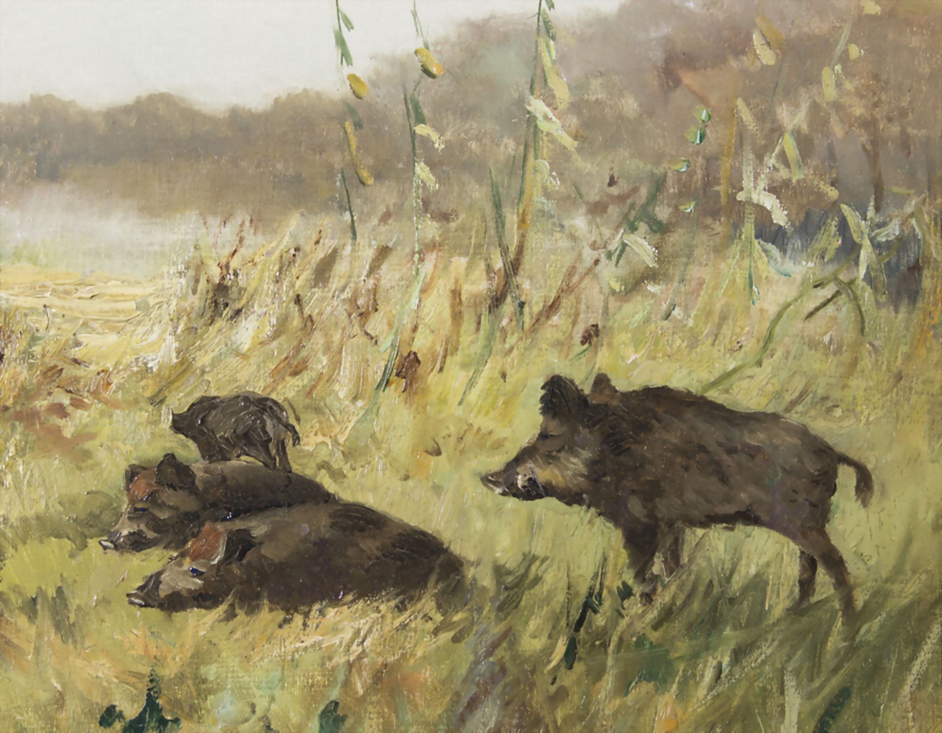 Rudolf INDEN (1897-1951), 'Wildschweine am Waldrand' / 'Boars at the edge of the forest'