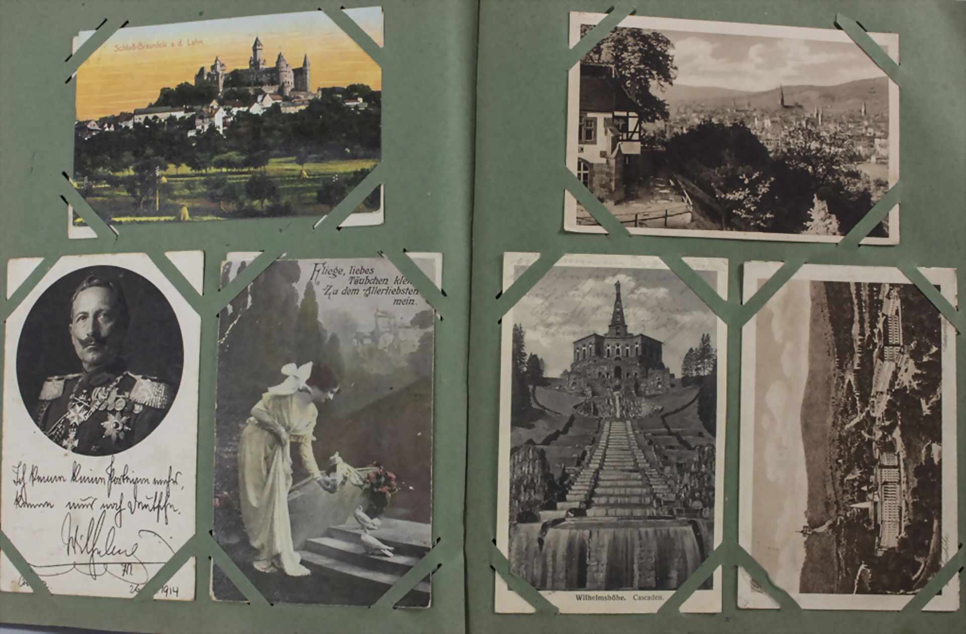 Konvolut aus zwei Alben Ansichtskarten / A set of two folders with postcards, Anfang 20. ...