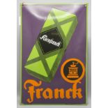Email-Werbeschild 'Franck-Kaffee' / Enamelled advertising sign, um 1925