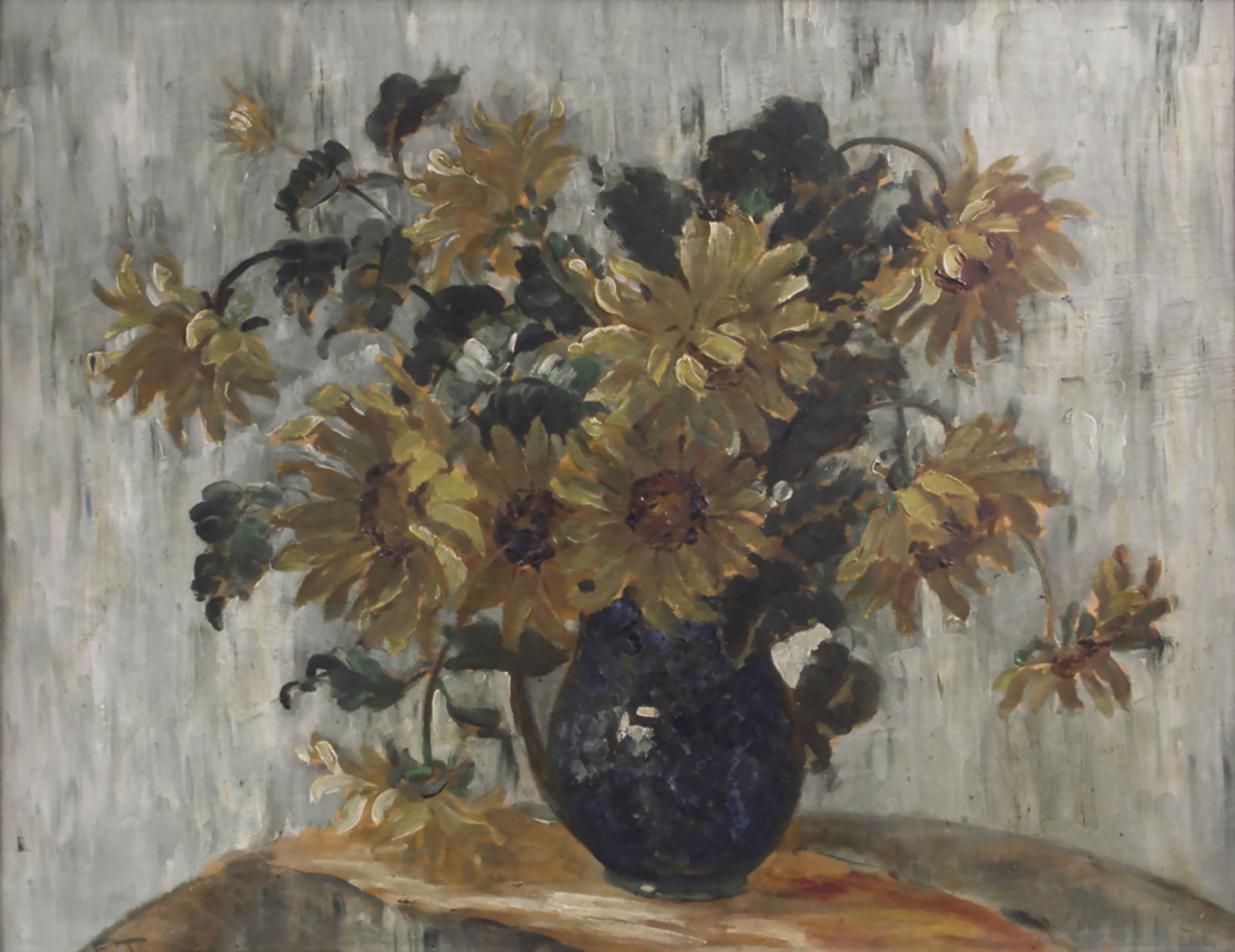 Stillleben mit Sonnenblumen, E. Trompe?, um 1920