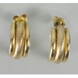 Paar Ohrringe / A pair of 14 ct gold earrings