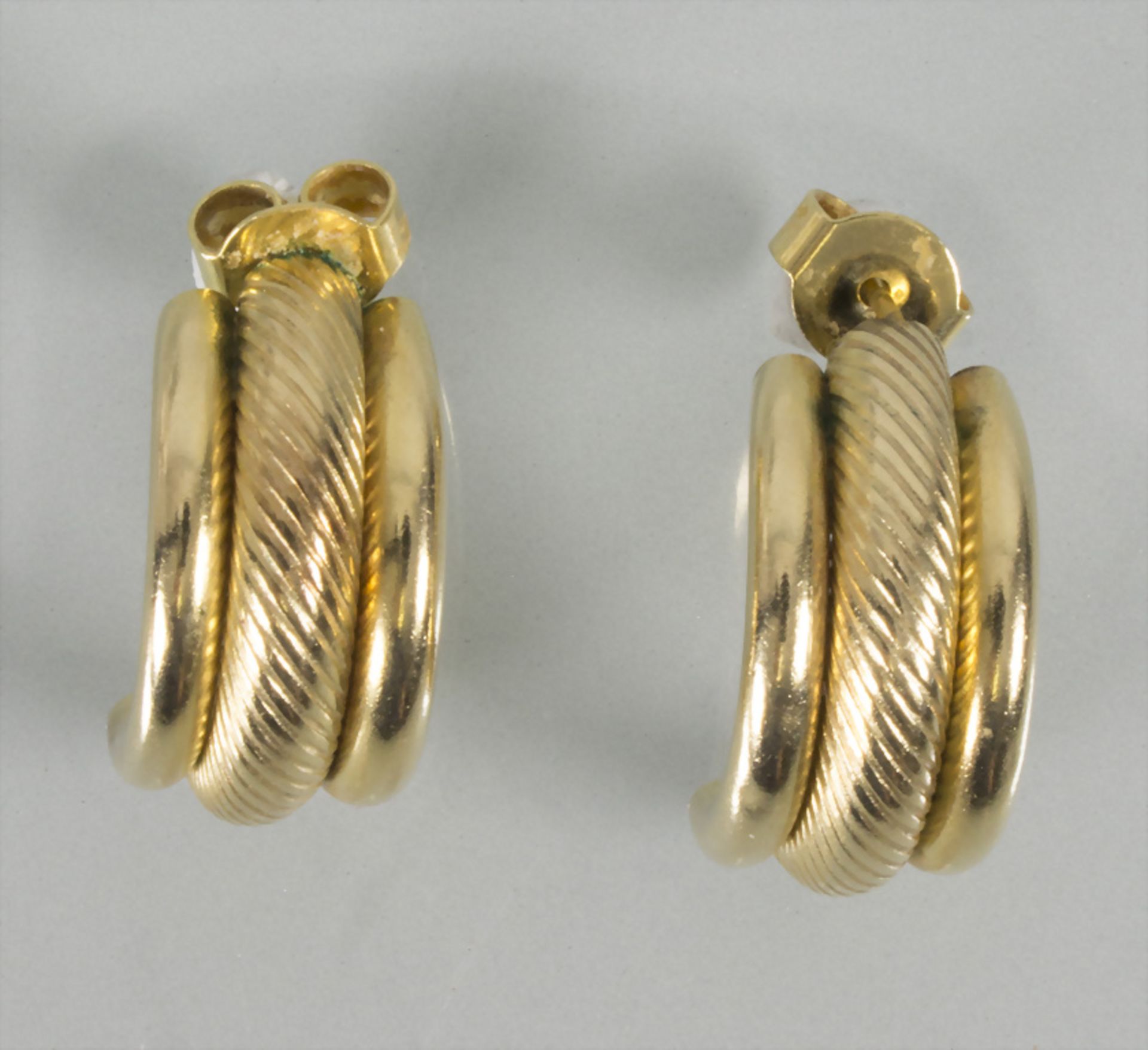 Paar Ohrringe / A pair of 14 ct gold earrings