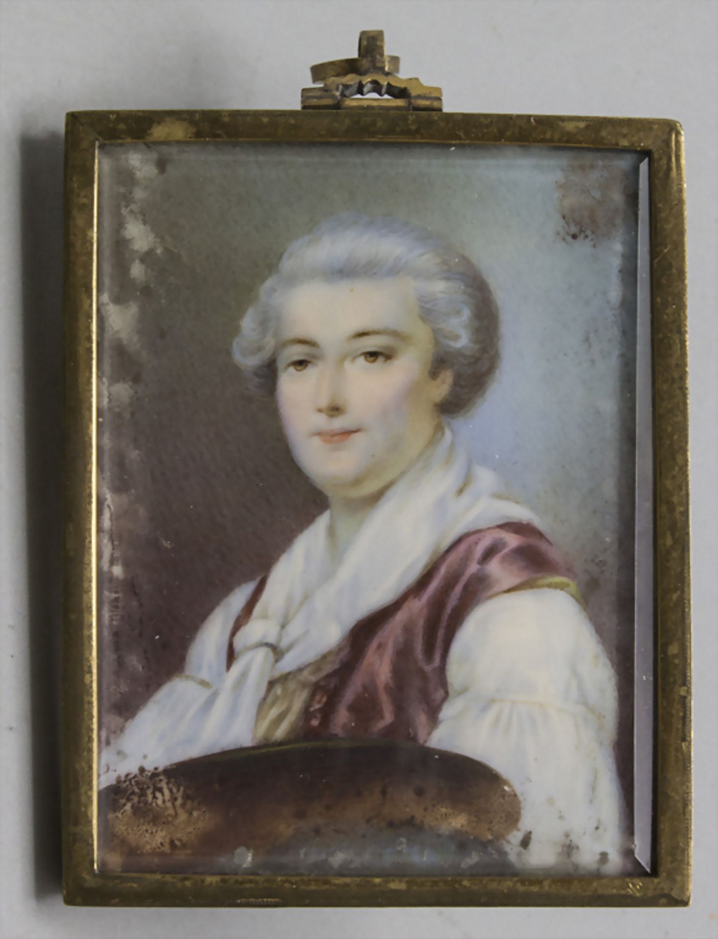 Biedermeier Miniatur Porträt eines Herrn / A miniature portrait of a gentleman, deutsch, 19. Jh.