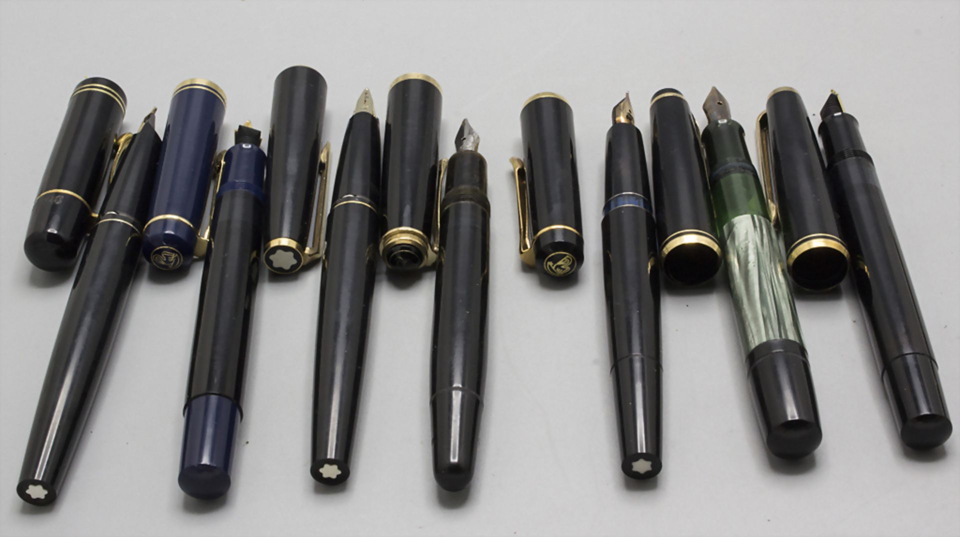 Konvolut 11 Montblanc und Pelikan-Schreibgeräte / A set of 11 Montblanc and Pelikan writing ...