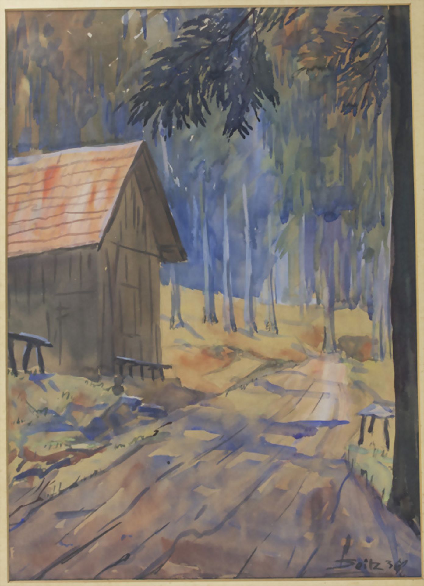 Josef Seitz (1886-1943), 'Hütte im Wald' / 'A cabin in the forest', 1936