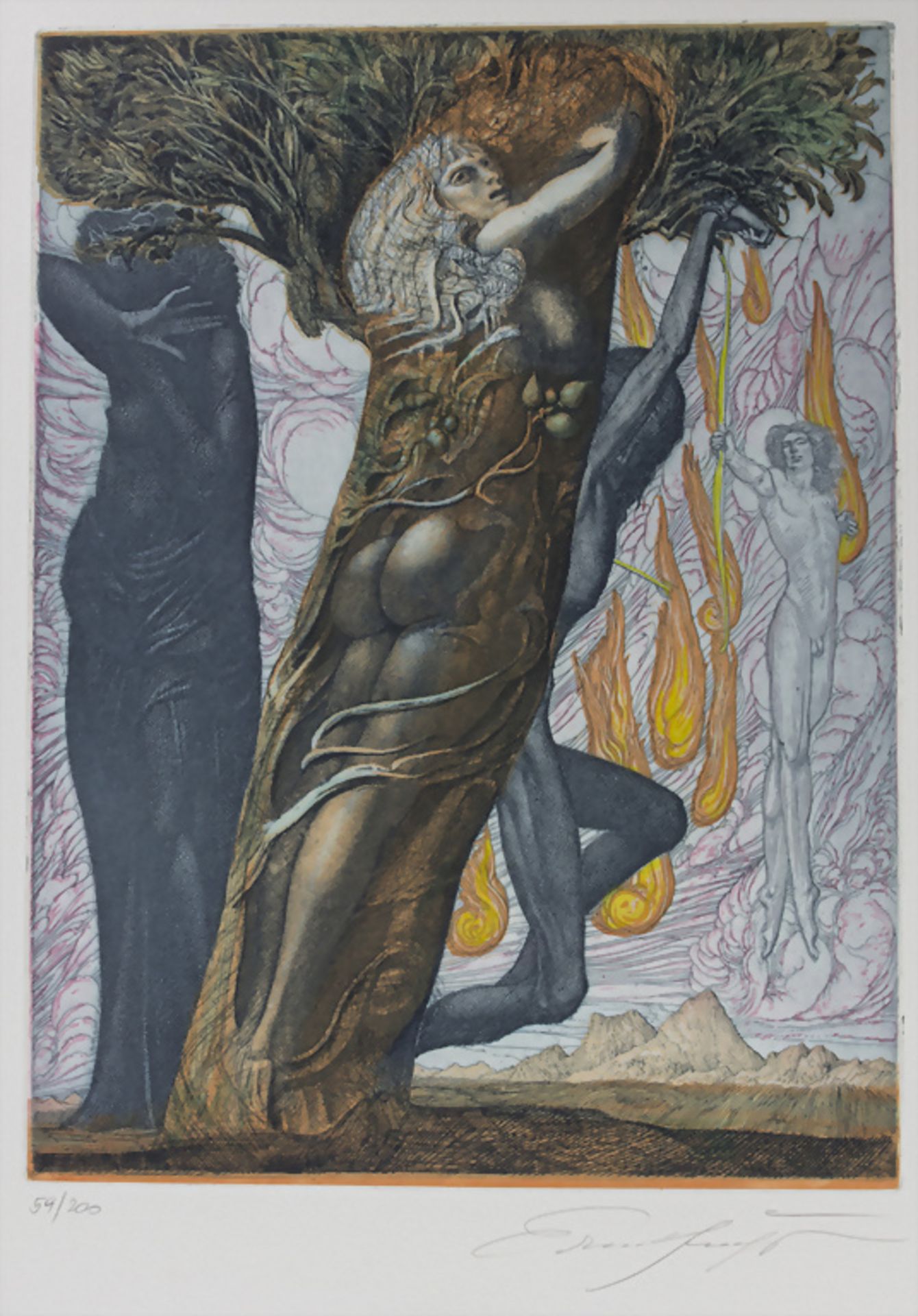 Ernst Fuchs (1930-2015), 'Daphne in Eva mystica', 1969