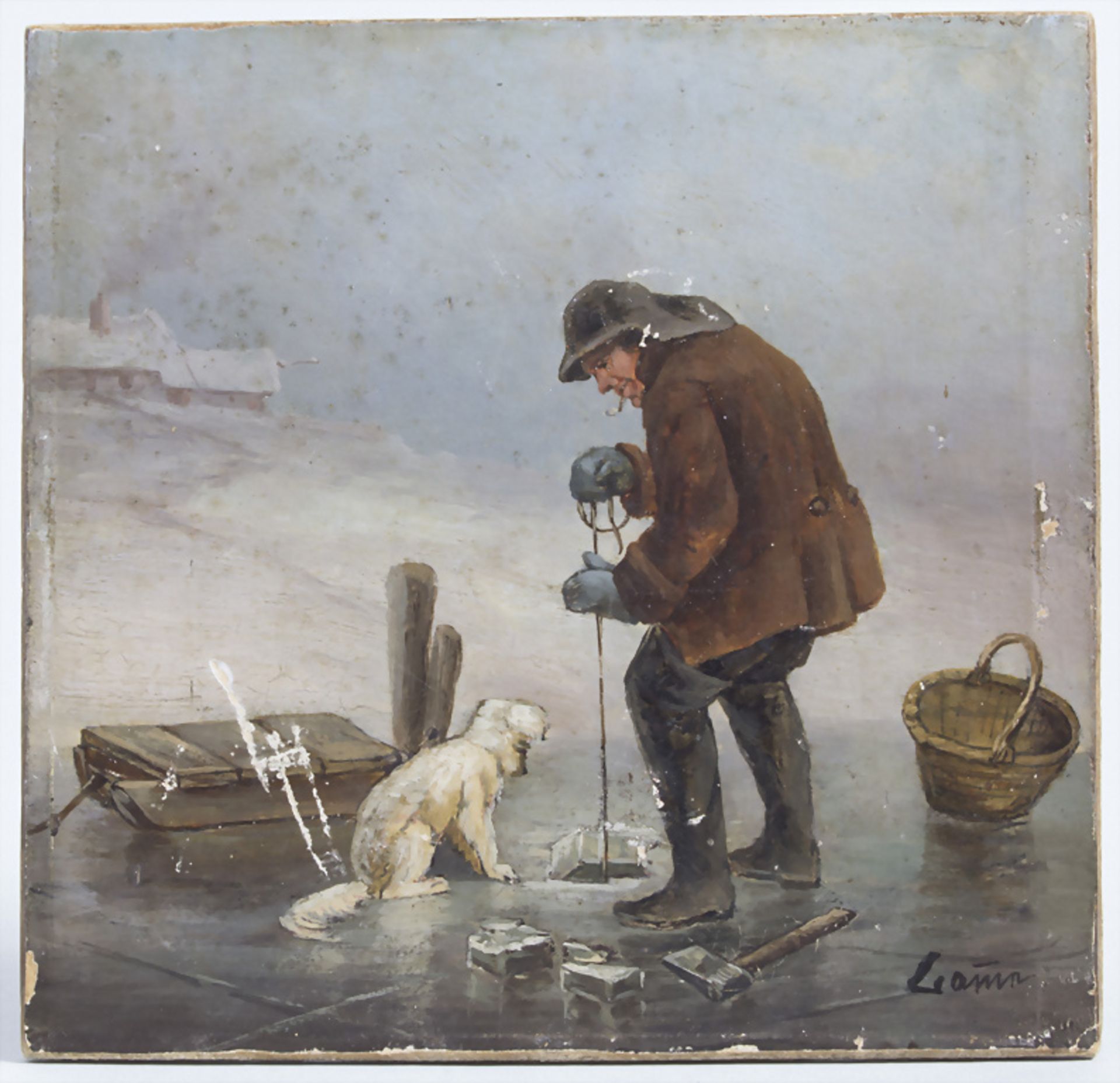 Laum, 'Eisfischer' / Ice fisherman, 19. Jh.