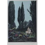 Ernst Fuchs (1930-2015), 'Das Mädchen mit dem Einhorn, Arkadische Landschaft' / 'The girl with ...