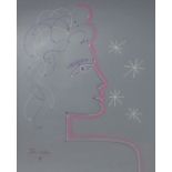 Jean Cocteau (1889-1963), 'Tête de femme en profile' / 'A woman's head on profile', 20. Jh.