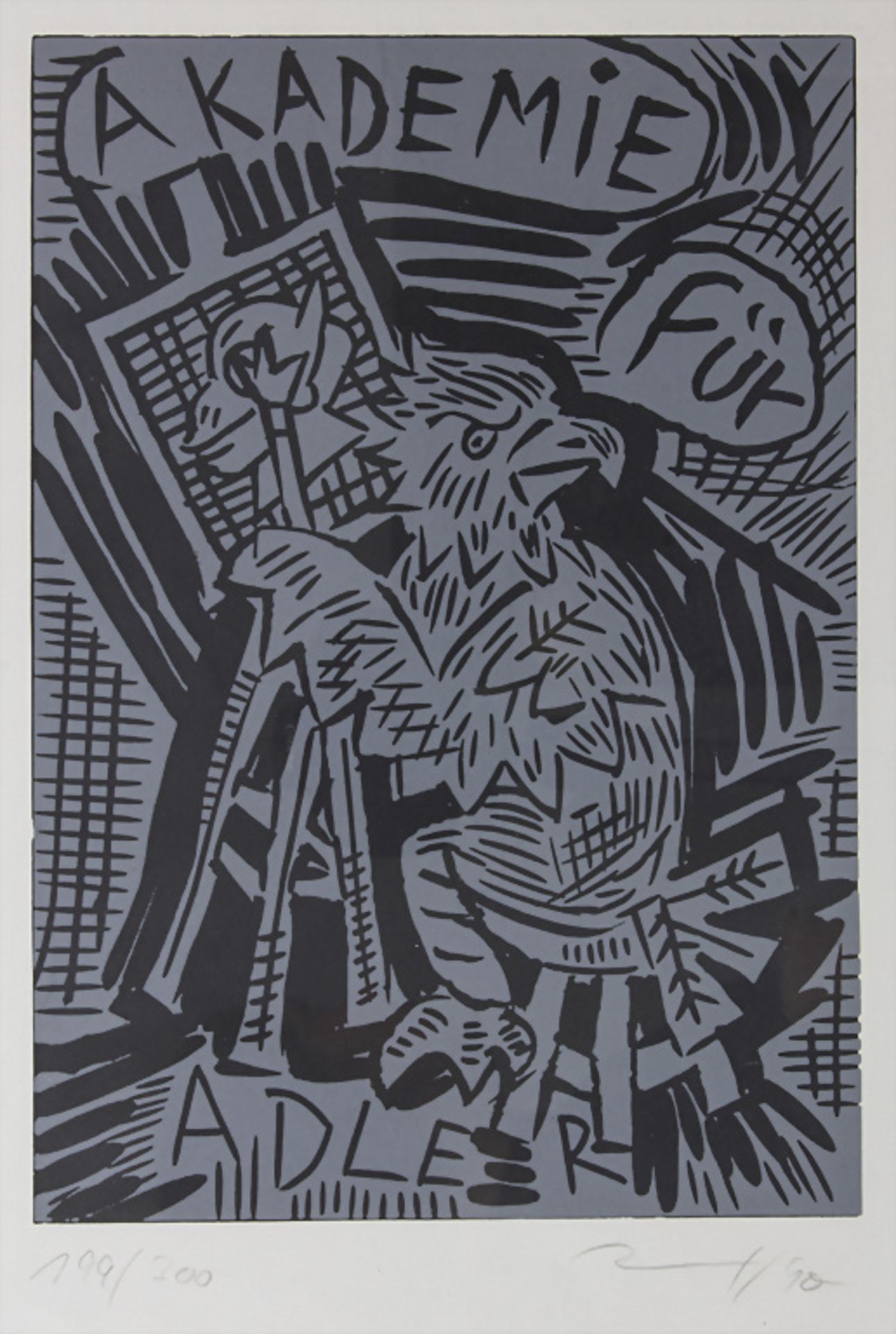 Jörg Immendorf (1945-2007), 'Akademie für Adler' / 'Academy for eagles', 1990