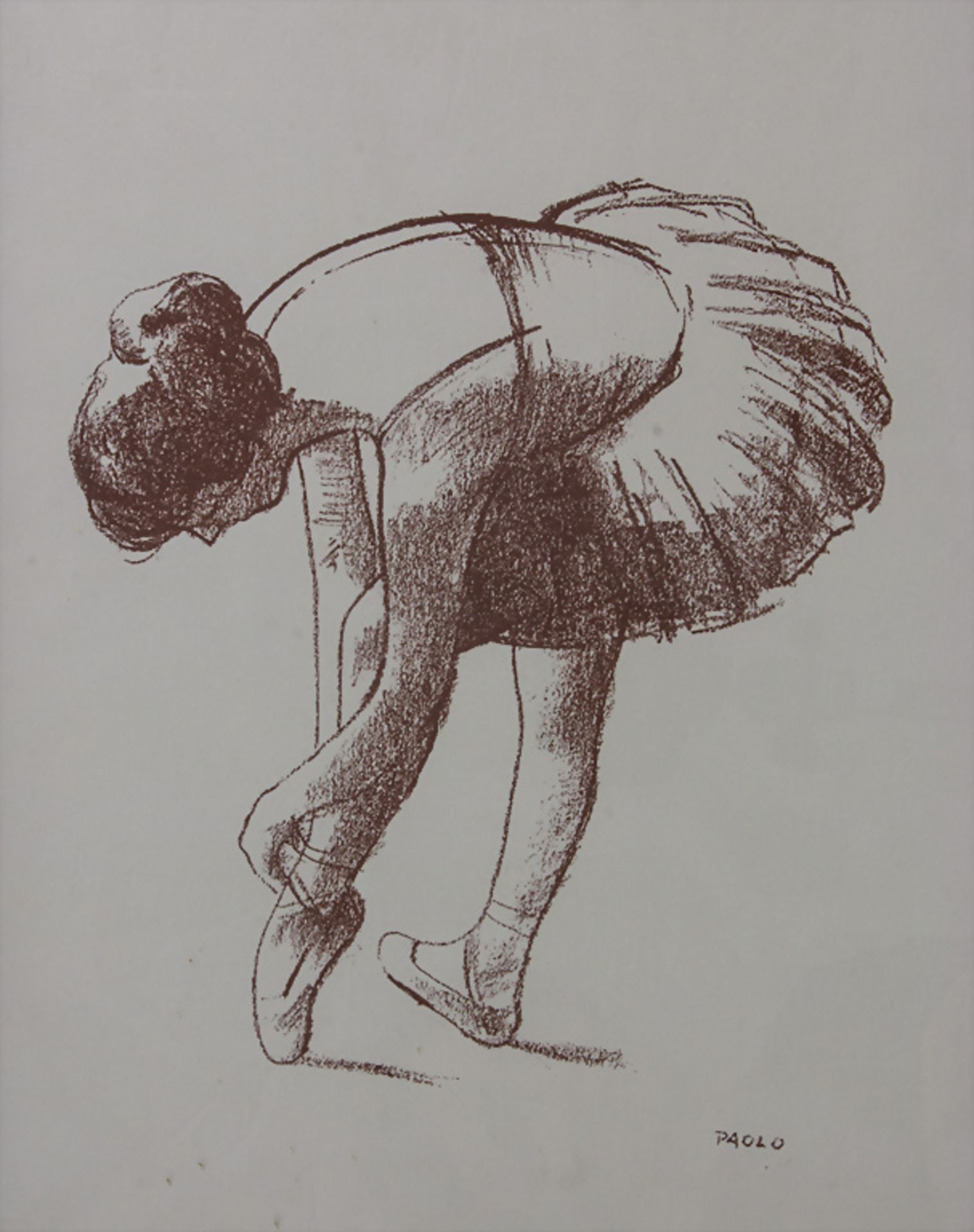 Paul Jakob Müller (1894-1982), 'Balletttänzerin, sich den Schuh schnürend' / 'A ballet dancer ...