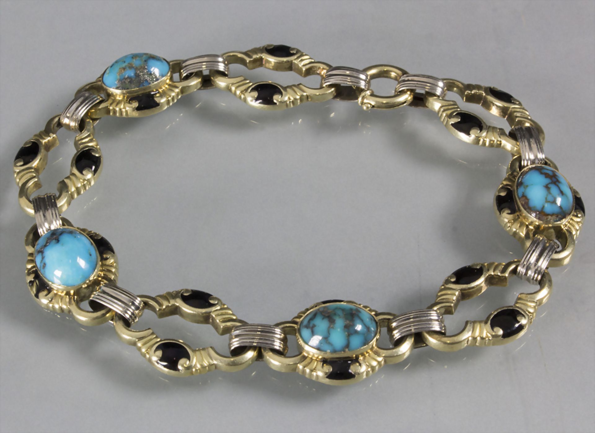 Armband mit Türkisen / A 14ct gold bracelet with turquoises