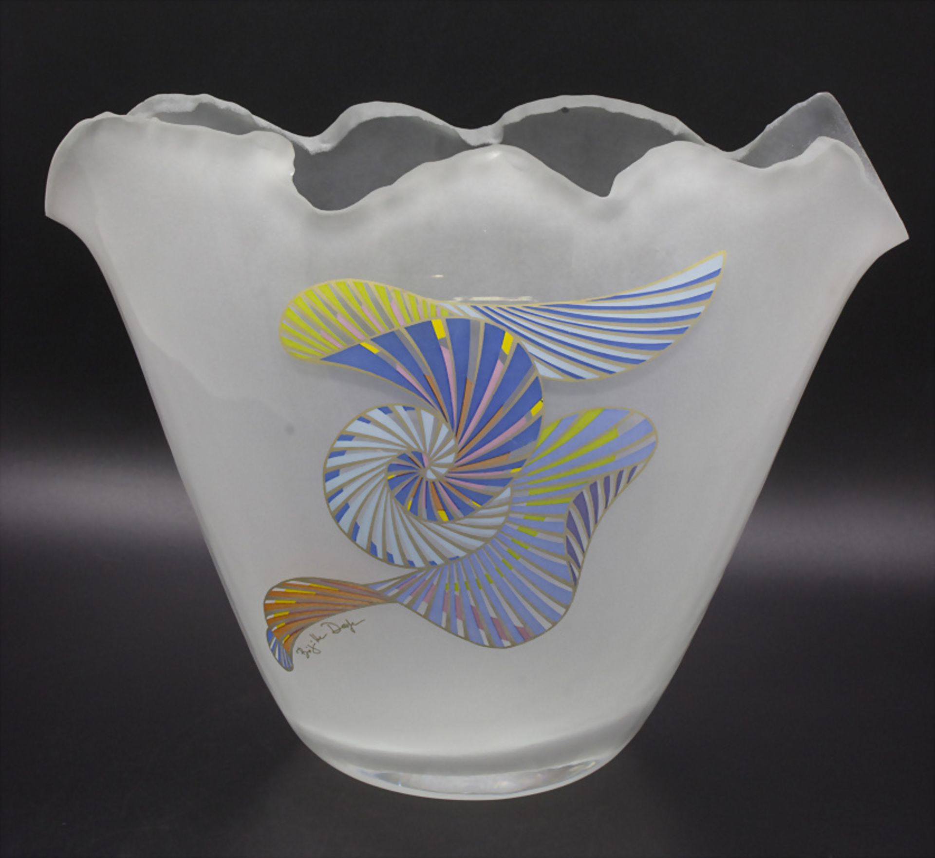 Glasziervase / A decorative glass vase, Rosenthal, Entwurf Brigitte Doege, um 1990