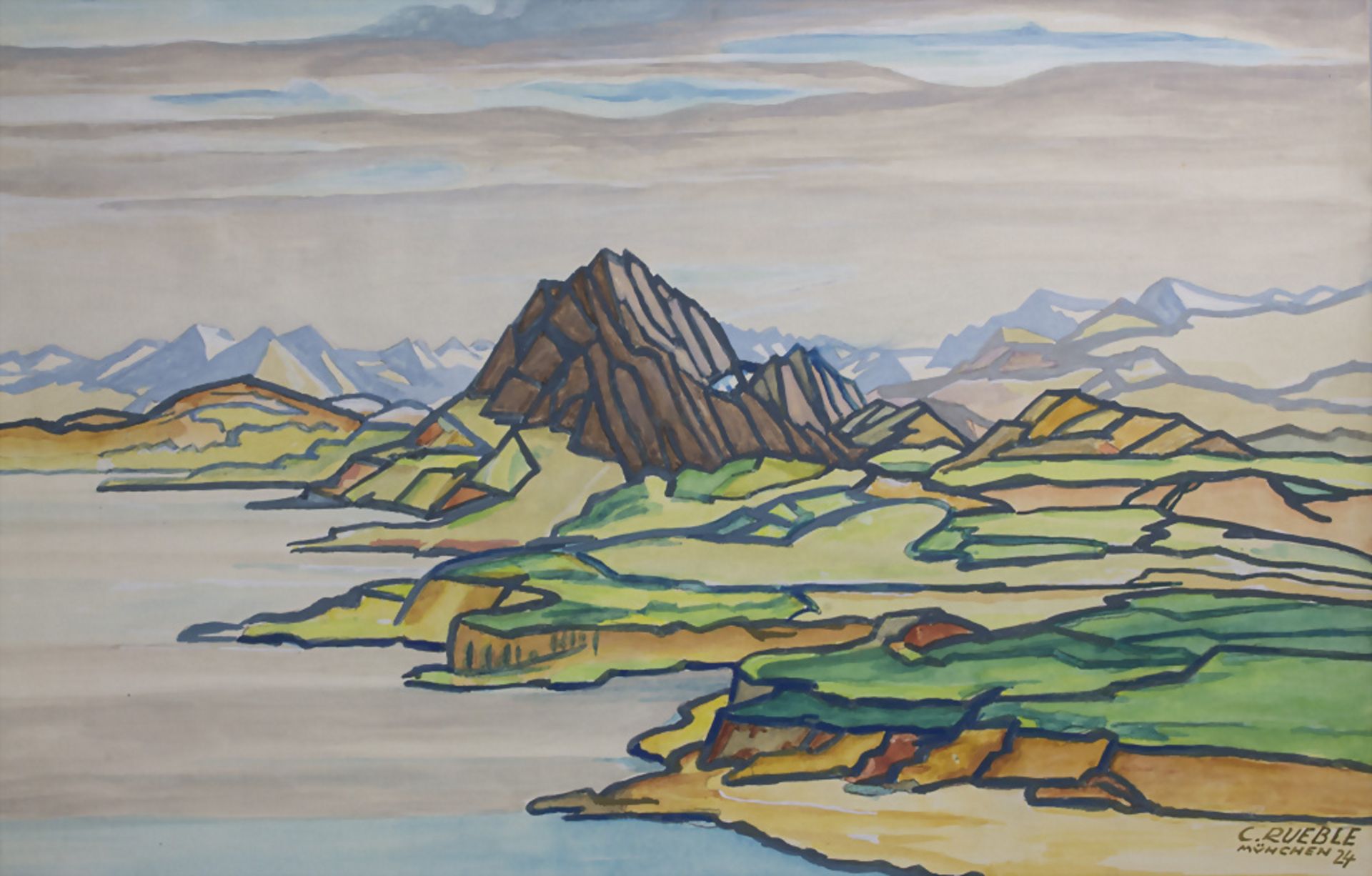 Carl Rüble (*1894-?), 'Graubündener Berge' / 'Graubünden mountains', 1924
