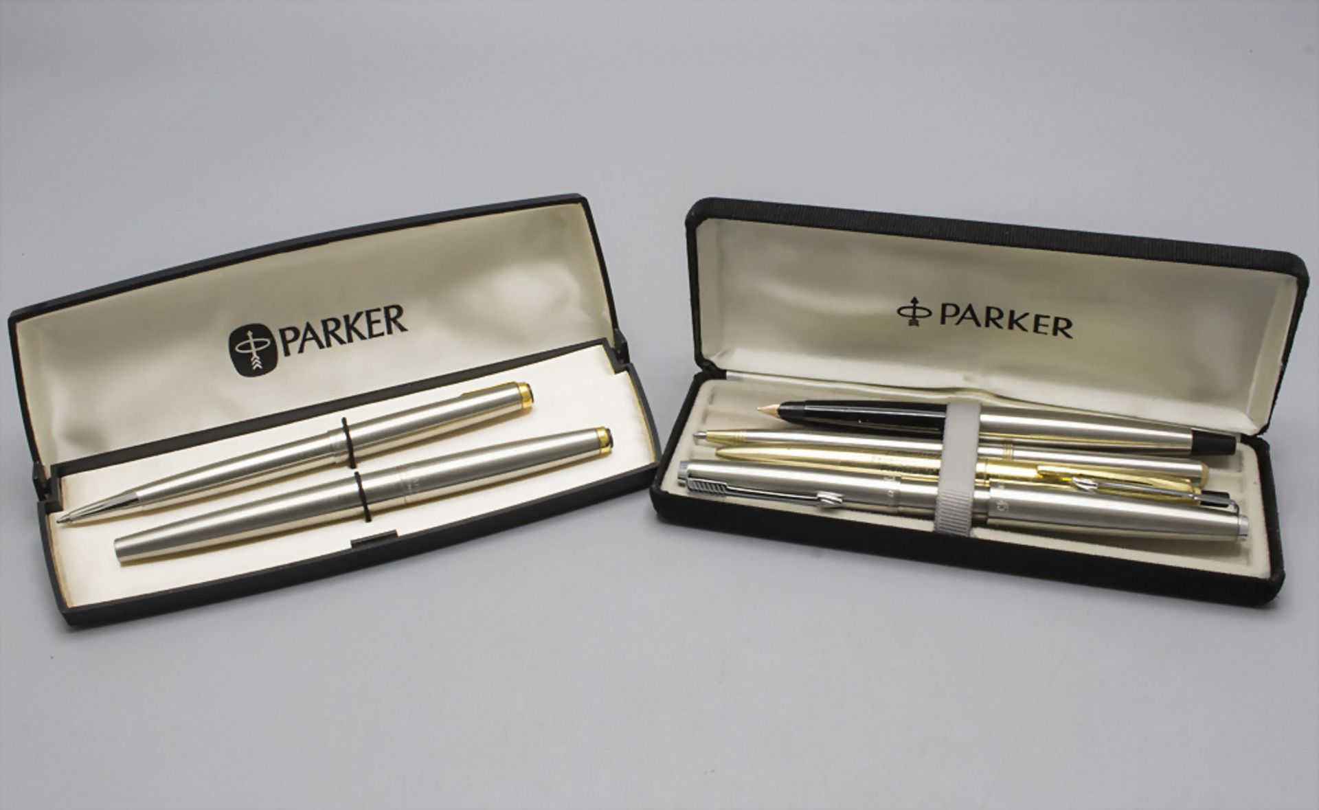 Konvolut 6 Parker Schreibgeräte / A set of 6 writing instruments, England, USA, Deutschland, ...