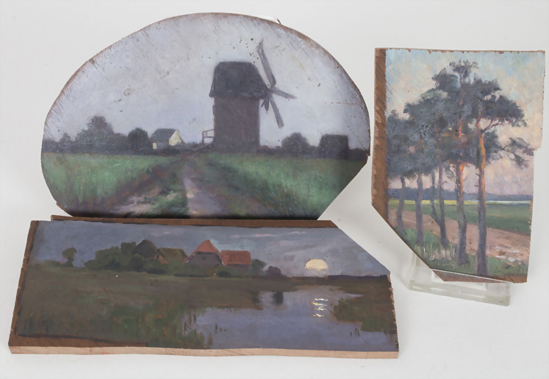 Künstler des 19. Jh., Konvolut 3 Landschaftsmalereien / A set of 3 landscapes