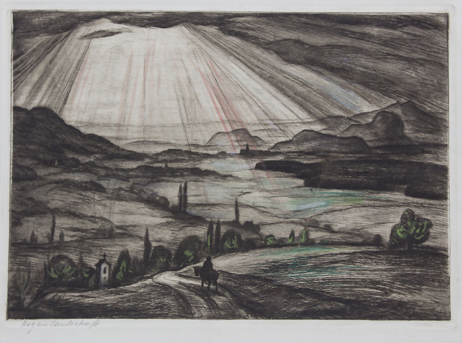 Walter Weating (1881-1962), 'Regenlandschaft' / 'A rainy landscape', 20. Jh.